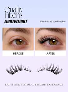 Asiteo 7 Pairs Half-Eye False Eyelashes Cat Eye Natural Slender Crossed Fluffy Curling Corner Lashes For Daily Wear And Commuting