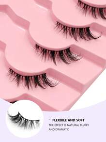 Asiteo 7 Pairs Half-Eye False Eyelashes Cat Eye Natural Slender Crossed Fluffy Curling Corner Lashes For Daily Wear And Commuting