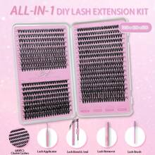 Eyelash Clusters 30D+40D+50D Kit Wispy Individual Lashes 680PCS D-Curly Lash Extension 8-18MM Natural Lashes Clusters With Glue, Tweezers, Remover, Lash Brush, Reusable DIY Eyelash Extensions For Beginners