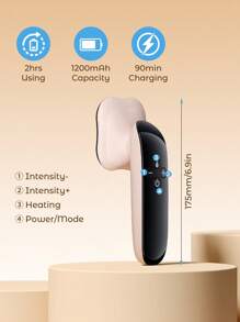 Teckwe Upgraded Cordless Massager Heads Body Sculpting Machine 4 Heads Pro Max Version Cellulite Massager, 4 IN 1 Stretch Marks Remover Body Beauty Machine For Belly Thigh Hip Leg, Pink