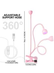Mini UV LED Curing Lamp - USB Powered, Flexible Gooseneck, 360° Bend, Clamp-On Design For Gel Polish & Resin Crafts, Portable Manicure Light With Concentrated Glass Mirror , For Home And Nail Salon Use