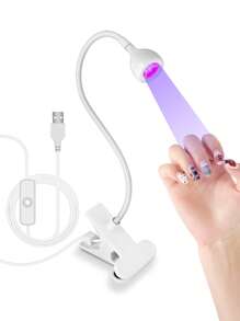 Mini UV LED Curing Lamp - USB Powered, Flexible Gooseneck, 360° Bend, Clamp-On Design For Gel Polish & Resin Crafts, Portable Manicure Light With Concentrated Glass Mirror , For Home And Nail Salon Use