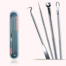 4-Piece Professional Blackhead Removal Set - Acne Removal Tools For Whitehead Acne Removal - Deep Cleansing And Skin Cleansing Tools For Acne Removal - Beauty Tools
