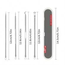 4-Piece Professional Blackhead Removal Set - Acne Removal Tools For Whitehead Acne Removal - Deep Cleansing And Skin Cleansing Tools For Acne Removal - Beauty Tools