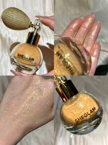 SHEGLAM Go Go Glow Highlighting Body Mist-Gold Body Glitter Powder Spray High-Shine Finish Multi-Use Shimmer Glow Highlighter Face Makeup Brand Beauty Makeup Face Paint Cosmetic For Women Girls Perfect For Fall Winter Ideal For Y2K Fancy Fashion Suitable