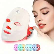7 Color LED Mask] 7 Color LED Facial Skin Care Mask - Reusable, Portable With Eye Protection, Unisex Christmas Gift