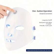 7 Color LED Mask] 7 Color LED Facial Skin Care Mask - Reusable, Portable With Eye Protection, Unisex Christmas Gift