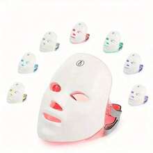 7 Color LED Mask] 7 Color LED Facial Skin Care Mask - Reusable, Portable With Eye Protection, Unisex Christmas Gift