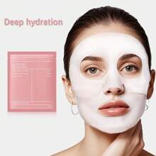8 Pcs Collagen Deep Facial Mask, Including Moisturizing Facial Mask, Collagen, Hyaluronic Acid, Alcohol-Free, Suitable For All Light Beige Types, Unisex-Adult, Light Beige Care, Local Warehouse