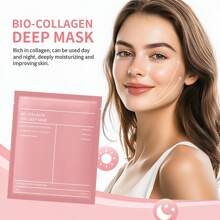 8 Pcs Collagen Deep Facial Mask, Including Moisturizing Facial Mask, Collagen, Hyaluronic Acid, Alcohol-Free, Suitable For All Light Beige Types, Unisex-Adult, Light Beige Care, Local Warehouse