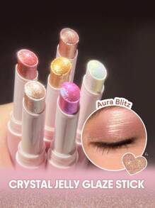 SHEGLAM Crystal Jelly Glaze Stick-Aura Blitzmulti-Use Single Eyeshadow Stick Glitter Shimmer Long-Lasting High Pigment Brand Beauty Makeup Face Paint Cosmetic For Women Girls Perfect For Fall Winter Ideal For Y2K Fancy Fashion Suitable For Birthday Christ