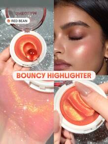 SHEGLAM Glowchi Bouncy Highlighter-Red Bean Brand Beauty Makeup Face Paint Cosmetic For Women Girls Perfect For Fall Winter Ideal For Y2K Fancy Fashion Suitable For Birthday Christmas Present Party Ready Best Color