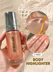 SHEGLAM Sunkissed Body Highlighter-Eros Liquid Highlighter Liquid Shimmer Long Wear Brightening Glow Body Highlighter Brand Beauty Makeup Face Paint Cosmetic For Women Girls Perfect For Fall Winter Ideal For Y2K Fancy Fashion Suitable For Birthday Christm