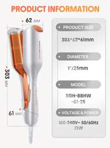 SHEGLAM HAIR Beach Babe Hair Waver,Ionic Hair Waver,Waver Curling Iron,2 Barrel Hair Crimper With Anti-Scald,50 Million Ions & 10 Min Quick Wave,Smart Timer & Adjustable Temps,Easy To Use Hair Tool For Women - US Plug Graduation Birthday Holiday Summer Fa