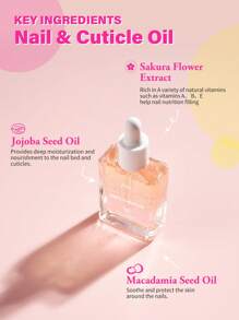 Cherry Blossom Double-Layer Cuticle Oil - 0.5 Fl.Oz. | Nourishing Formula With Delicate Fragrance | Ideal For Nail & Cuticle Care | Deep Nourishment, Fast Absorption, Long-Lasting Moisture | Enhances Nail Health & Gloss