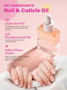 Cherry Blossom Double-Layer Cuticle Oil - 0.5 Fl.Oz. | Nourishing Formula With Delicate Fragrance | Ideal For Nail & Cuticle Care | Deep Nourishment, Fast Absorption, Long-Lasting Moisture | Enhances Nail Health & Gloss