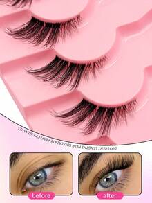 Asiteo Asiteo 7 Pairs Half Lashes With Clear Band Cat Eye Tail Elongated Eyelashes Natural Look Wispy Faux Mink Lashes Fluffy Soft False Eyelashes Natural Makeup Strip Lashes,Lashes,Eyelashes,Fake Lashes