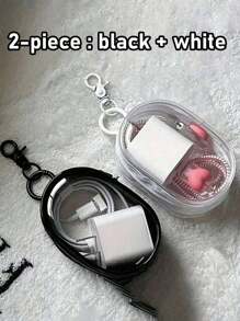 2pcs/1pc Portable Mini Clear Zipper Storage Pouch, Multi-Functional Jewelry Organizing Bag For Earphones, Power Bank, Keychains, Rings, Perfume, Unisex Travel Essential (Keychain Style Random) ,Jewellery Box,Pouch,Makeup Brush Holder,Brush Holder,Perfume