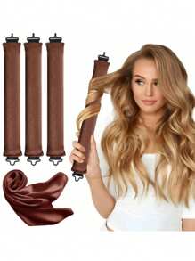 4/5 Piece Set Of Women's Curling Tools, Silky And Supple Heat-Free Curling Hair Set, Including Curling Iron And Electric Curling Iron, Suitable For Sleeping, High Resilience Rubber Filling, Softer And More Durable, Easy To Create Curly Hair, A Must-Have F