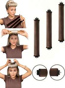 4/5 Piece Set Of Women's Curling Tools, Silky And Supple Heat-Free Curling Hair Set, Including Curling Iron And Electric Curling Iron, Suitable For Sleeping, High Resilience Rubber Filling, Softer And More Durable, Easy To Create Curly Hair, A Must-Have F
