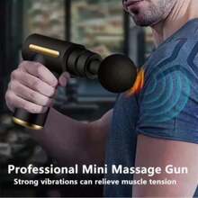 [Electric Massage Gun] 1200*2 Lithium Portable Electric Fascia Massage Gun - 4 Replaceable Massage Heads, 6-Speed Mode, Deep Tissue Impact Muscles, Relieve Muscle Tension, For Body, Back And Neck Massage With LCD Screen