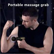 [Electric Massage Gun] 1200*2 Lithium Portable Electric Fascia Massage Gun - 4 Replaceable Massage Heads, 6-Speed Mode, Deep Tissue Impact Muscles, Relieve Muscle Tension, For Body, Back And Neck Massage With LCD Screen