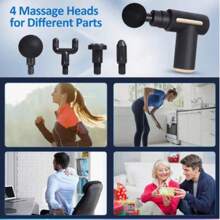[Electric Massage Gun] 1200*2 Lithium Portable Electric Fascia Massage Gun - 4 Replaceable Massage Heads, 6-Speed Mode, Deep Tissue Impact Muscles, Relieve Muscle Tension, For Body, Back And Neck Massage With LCD Screen