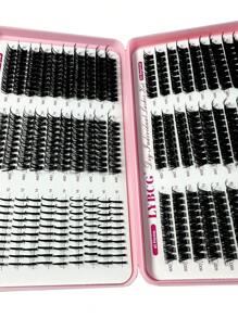 Large Capacity Eyelash Book 570pcs Russian Lash Extensions Kit Spikes Lash Individuals 3D Volume Eyelash Clusters D-Curly Lash Clusters Kit 10-18MM DIY Eyelash Extensions, 6 Styles Lash Clusters Spike Lashes Individual Lash Clusters, Multi-Type Natural Lo