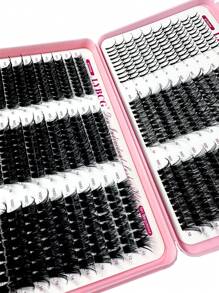 Large Capacity Eyelash Book 570pcs Russian Lash Extensions Kit Spikes Lash Individuals 3D Volume Eyelash Clusters D-Curly Lash Clusters Kit 10-18MM DIY Eyelash Extensions, 6 Styles Lash Clusters Spike Lashes Individual Lash Clusters, Multi-Type Natural Lo
