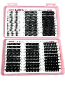 Large Capacity Eyelash Book 570pcs Russian Lash Extensions Kit Spikes Lash Individuals 3D Volume Eyelash Clusters D-Curly Lash Clusters Kit 10-18MM DIY Eyelash Extensions, 6 Styles Lash Clusters Spike Lashes Individual Lash Clusters, Multi-Type Natural Lo