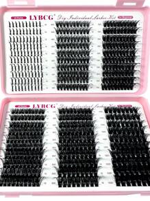 Large Capacity Eyelash Book 570pcs Russian Lash Extensions Kit Spikes Lash Individuals 3D Volume Eyelash Clusters D-Curly Lash Clusters Kit 10-18MM DIY Eyelash Extensions, 6 Styles Lash Clusters Spike Lashes Individual Lash Clusters, Multi-Type Natural Lo
