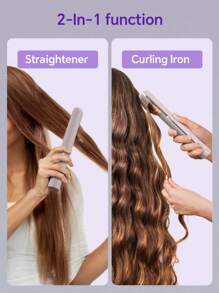 Mini 2-In-1 Wireless Tourmaline Ceramic Hair Curler Hair Straightener With Intelligent Constant Temperature Setting Portable Micro Coil Hair Straightener Hair Curler Easy To Carry On Business Trips