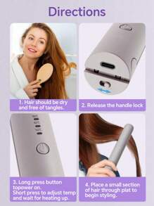 Mini 2-In-1 Wireless Tourmaline Ceramic Hair Curler Hair Straightener With Intelligent Constant Temperature Setting Portable Micro Coil Hair Straightener Hair Curler Easy To Carry On Business Trips
