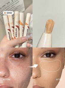 SHEGLAM Perfect Skin High Coverage Concealer-Sand 20 Shades Liquid Concealer Brush Moisturizing Weightless All-Day Hydrate Concealer Makeup Concealer Brand Beauty Makeup Face Paint Cosmetic For Women Girls Perfect For Fall Winter Ideal For Y2K Fancy Fashi