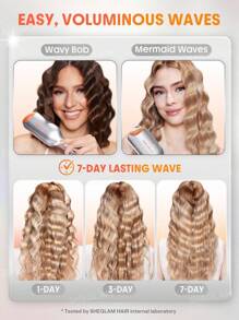 SHEGLAM HAIR Beach Babe Hair Waver,Ionic Hair Waver,Waver Curling Iron,2 Barrel Hair Crimper With Anti-Scald,50 Million Ions & 10 Min Quick Wave,Smart Timer & Adjustable Temps,Easy To Use Hair Tool For Women - US Plug Graduation Birthday Holiday Summer Fa