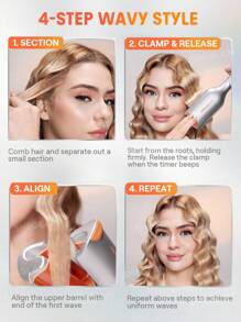 SHEGLAM HAIR Beach Babe Hair Waver,Ionic Hair Waver,Waver Curling Iron,2 Barrel Hair Crimper With Anti-Scald,50 Million Ions & 10 Min Quick Wave,Smart Timer & Adjustable Temps,Easy To Use Hair Tool For Women - US Plug Graduation Birthday Holiday Summer Fa