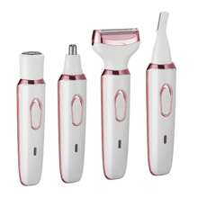 New 4-In-1 Multifunction Electric Shaver, Portable Rechargeable Electric Facial Hair Trimmer With 4 Heads, Women Electric Beauty Shaver