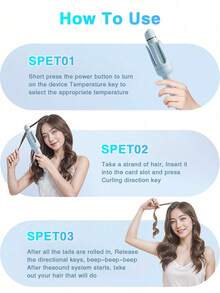 Automatic Curling Iron, Hair Curler Wand Rotating, 4 Adjustable Temperature Levels, Fast Self Spinning Styling, Quick Heating, 28mm Large Wave Curls Suitable For Slouchy People, Easy To Use