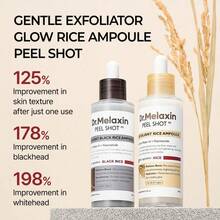 Dr.Melaxin [Dr.Melaxin Official] Peel Shot Glow Rice Ampoule Duo - Serums For Brightening, Exfoliating, And Moisturizing - Suitable For All Skin Types