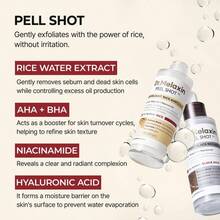 Dr.Melaxin [Dr.Melaxin Official] Peel Shot Glow Rice Ampoule Duo - Serums For Brightening, Exfoliating, And Moisturizing - Suitable For All Skin Types