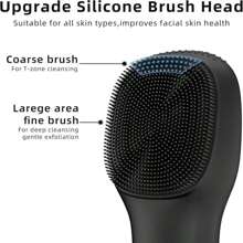 Facial Cleansing Brush Portable Waterproof Rechargeable Face Wash Brush, Electric Deep Cleaning For Men &Amp; Women (Black)