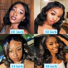 Bob Wig Human Hair Pre Plucked 12 Inch 13X4 Lace Closure Human Hair Bob Wigs Body Wave Human Hair Wig For Women 200% Density Human Hair