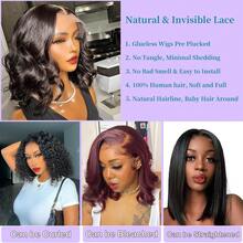 Bob Wig Human Hair Pre Plucked 12 Inch 13X4 Lace Closure Human Hair Bob Wigs Body Wave Human Hair Wig For Women 200% Density Human Hair