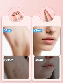 Teckwe Rechargeable Portable Electric Eyebrow Trimmer, Painless Eyebrow Epilator, Eyebrow Shaver For Women, Face Razor Tool, Also For Leg Lip Armpit Hand, Peach Fuzz-Rose Gold