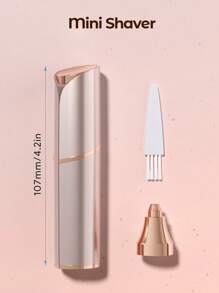Teckwe Rechargeable Portable Electric Eyebrow Trimmer, Painless Eyebrow Epilator, Eyebrow Shaver For Women, Face Razor Tool, Also For Leg Lip Armpit Hand, Peach Fuzz-Rose Gold