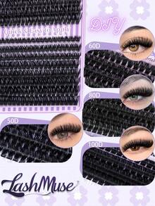 640PCS 50D+60D+80D+100D Curl Natural Lash Clusters – Wispy Eyelash Extensions, Soft & Comfortable Cluster Lashes, 0.31"–0.63" Mixed Length, Reusable Faux Mink Lashes For Natural To Bold Look, Perfect For Daily Wear, Wedding, Party, Christmas, Valentine's,
