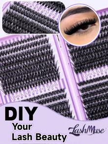 640PCS 50D+60D+80D+100D Curl Natural Lash Clusters – Wispy Eyelash Extensions, Soft & Comfortable Cluster Lashes, 0.31"–0.63" Mixed Length, Reusable Faux Mink Lashes For Natural To Bold Look, Perfect For Daily Wear, Wedding, Party, Christmas, Valentine's,