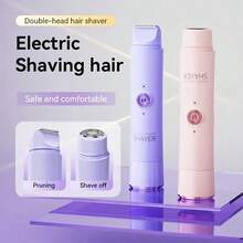 2-In-1 Electric Shaver, Suitable For Women - Dual Head Bikini Trimmer, Wet & Dry Use, Cordless Rechargeable Painless Hair Remover For Bikini, Eyebrows, Underarms And Face - Gentle Beige Friendly, Painless, Portable, USB Charging, Lithium Battery, Ergonomi