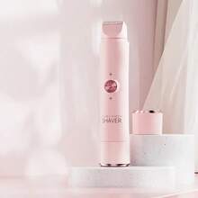 2-In-1 Electric Shaver, Suitable For Women - Dual Head Bikini Trimmer, Wet & Dry Use, Cordless Rechargeable Painless Hair Remover For Bikini, Eyebrows, Underarms And Face - Gentle Beige Friendly, Painless, Portable, USB Charging, Lithium Battery, Ergonomi