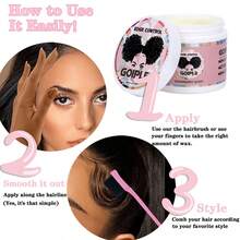 GOIPLE 7pcs Hair Care Set Edge Control Long-Lasting Hold Tames Frizz Rose & Black Castor Oil Nourishes Scalp Strengthens Hair Satin Bonnet Protects Hair Overnight Combs Brushes For Gentle Detangling Bands For Secure Styling For Daily Hair Nourishment & St